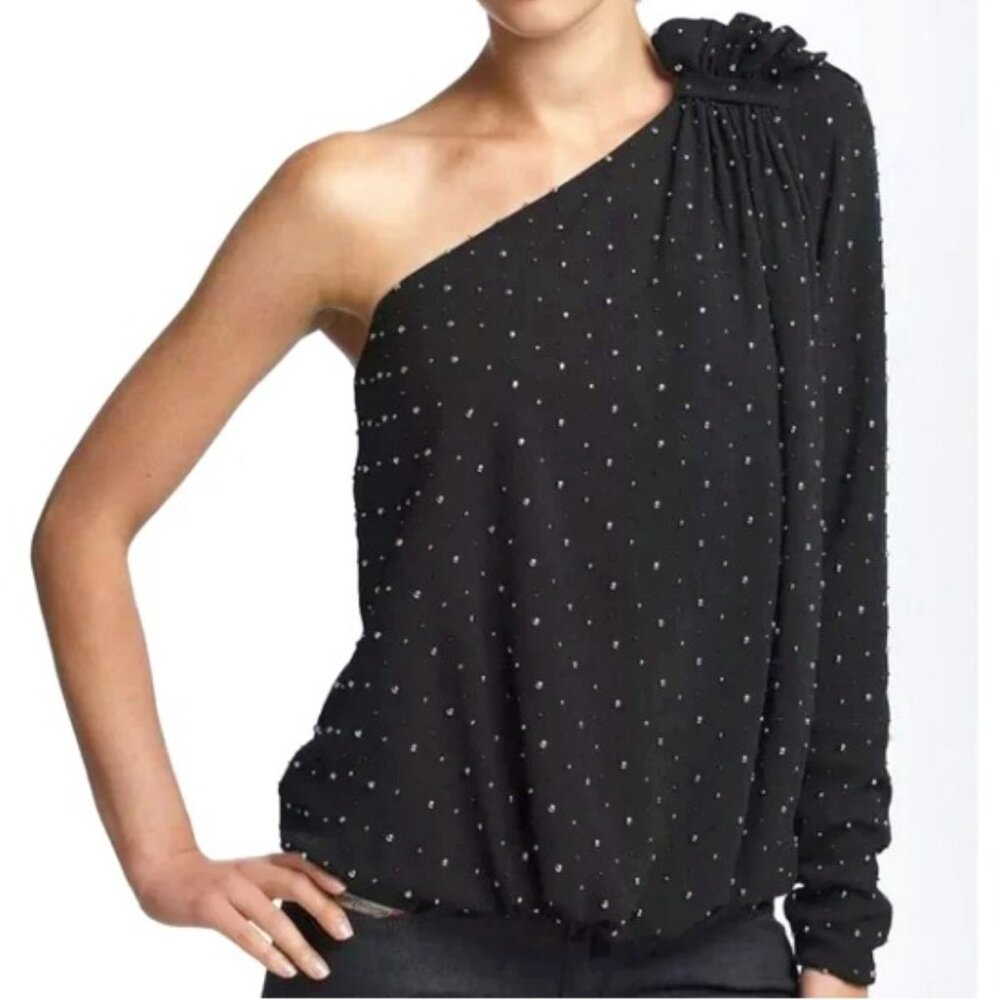 Vintage Robert Rodriguez Asymmetrical Y2k Shirt Glam One Shoulder Elegant